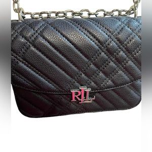 Lauren Ralph Lauren Black Crossbody Bag with Silver Accents - never used
